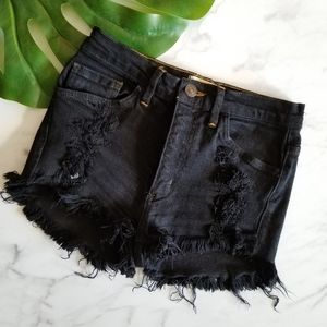 O2 Denim Distressed Shorts